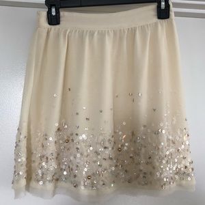 Kimchi Blue Cream Sequin Skirt, Medium